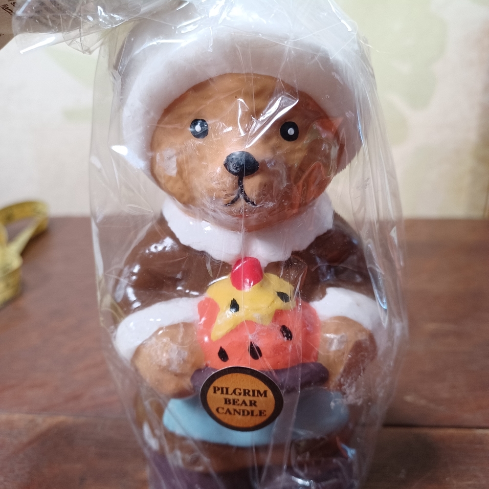 NWOT Pilgrim Bear Thanksgiving candle